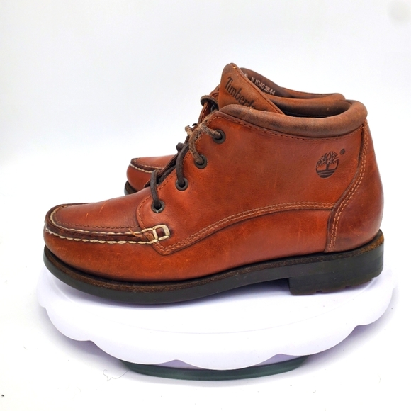 Timberland Shoes Women's 6.5M Brown Leather Moc-Toe Lace-Up Ankle Hiking Boots - Picture 1 of 8